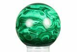 Flowery, Polished Malachite Sphere - DR Congo #284424-1